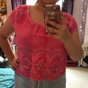 ABERCROMBIE&FITCH PINK SUMMER CROP TOP